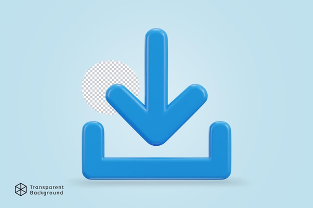 Icono de descarga 3D Icono de carga Símbolo de descarga Signo de la flecha hacia abajo Símbolo lateral inferior