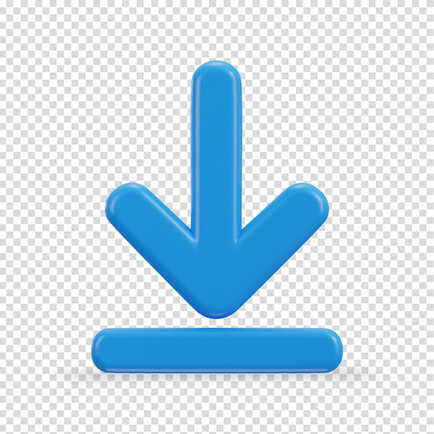 Icono de descarga 3D Icono de carga Símbolo de descarga Signo de la flecha hacia abajo Símbolo lateral inferior