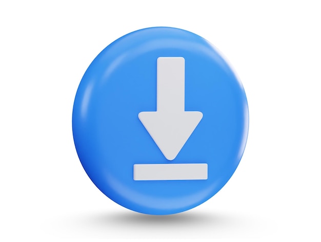 Icono de descarga PSD Ilustración de vector de renderizado 3d