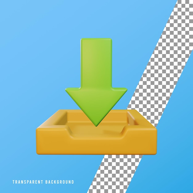 Icono de descarga de renderizado 3d