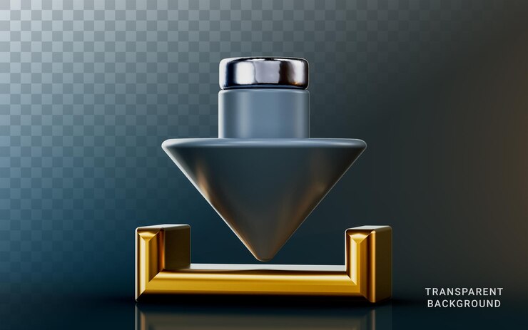 PSD icono de descarga sobre fondo oscuro concepto de renderizado 3d para archivos de documentos de datos guardar transferencia en almacenamiento