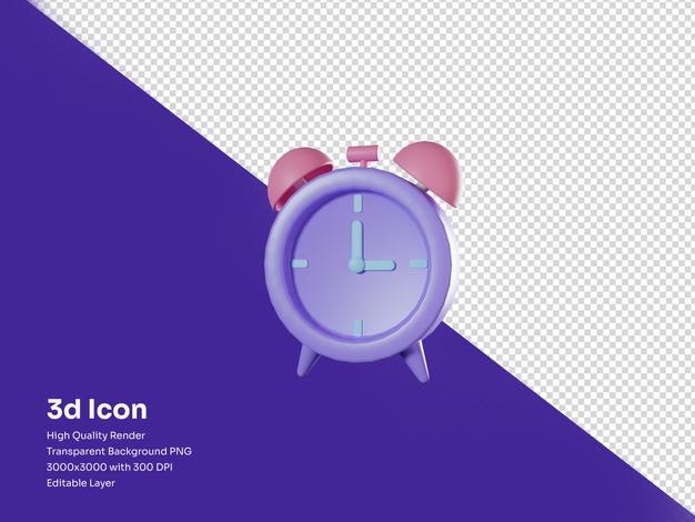 icono de despertador simple 3d
