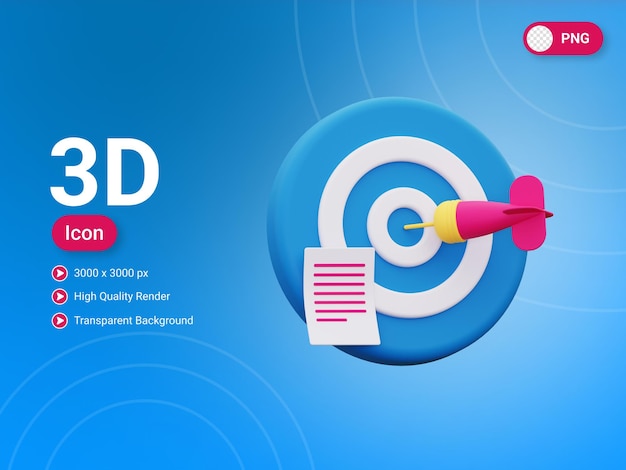 PSD icono de destino de negocio 3d