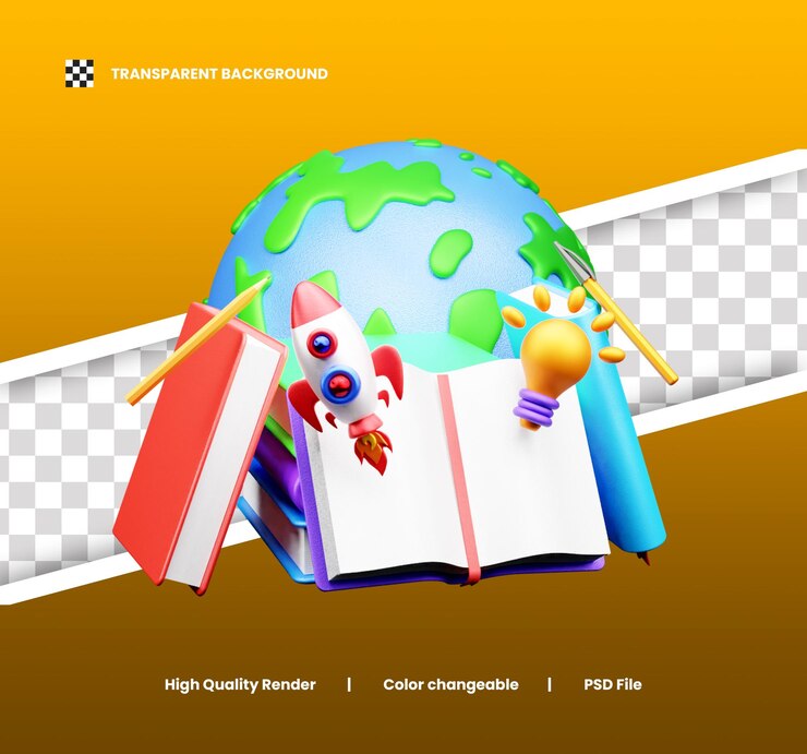 PSD el icono del día mundial del libro ilustración 3d o el icono del día del libro render 3d o la aplicación del día mundial del libro icon 3d render