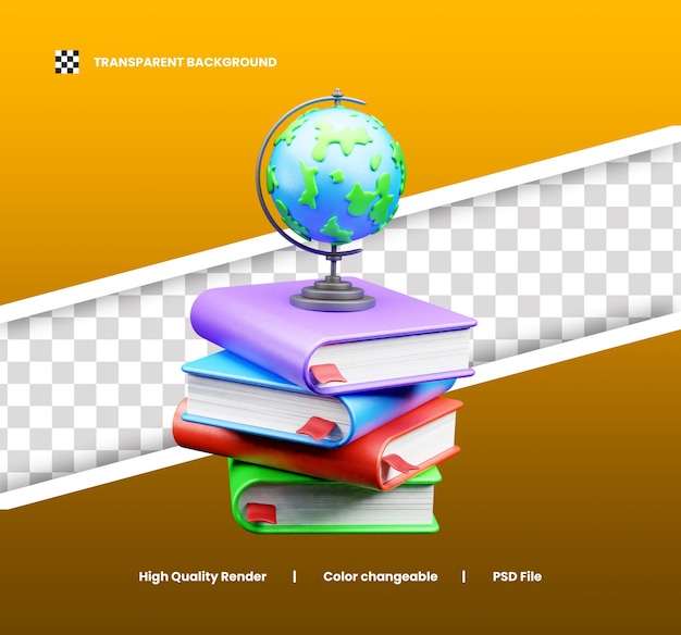 El icono del Día Mundial del Libro Ilustración 3D o el icono del día del libro Render 3D o la aplicación del día mundial del libro Icon 3D Render