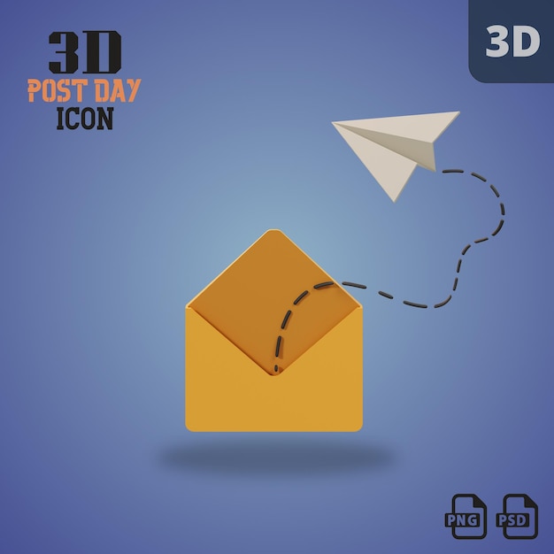 PSD icono del día de publicación 3d