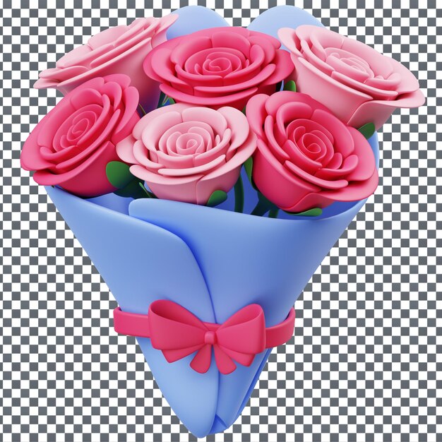 PSD icono del día de san valentín en psd 3d en fondo aislado y transparente