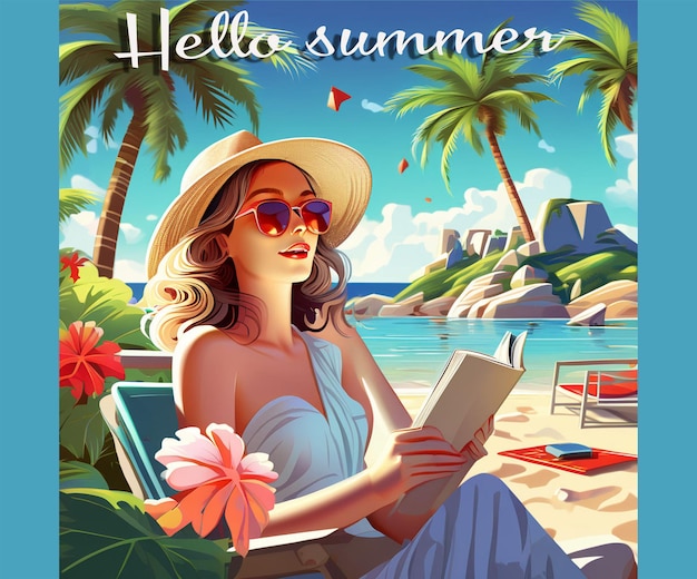 PSD icono de día de verano símbolo de día soleado temporada de verano gráfico de tiempo caluroso ilustración icono del día de playa