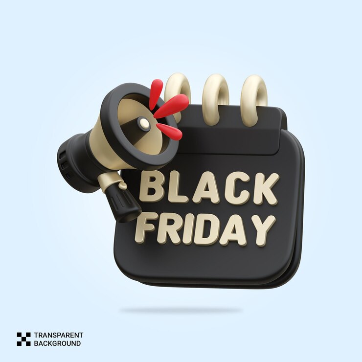 PSD el icono del día del viernes negro en psd 3d