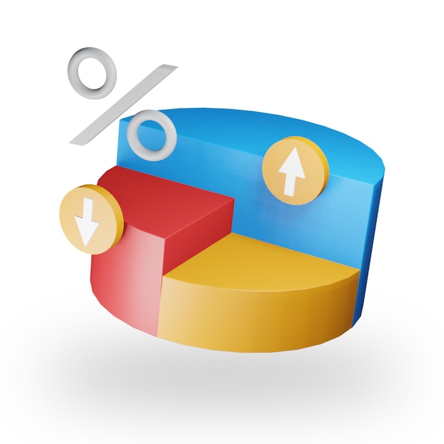 PSD icono de diagrama de pastel en 3d