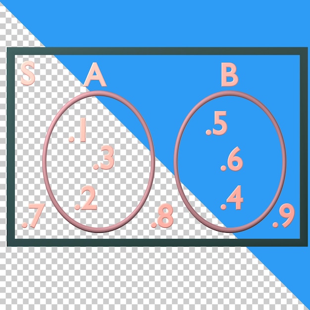 PSD icono del diagrama de venn aislado en el fondo transparente