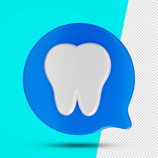 Icono de diente 3d aislado