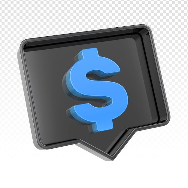 PSD icono, dinero, dólar, 3d, render