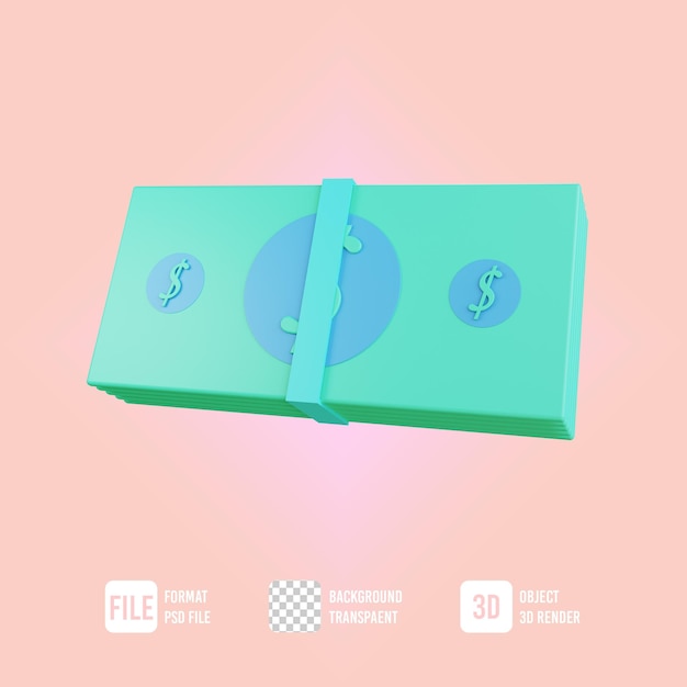 PSD icono de dinero de ilustración 3d