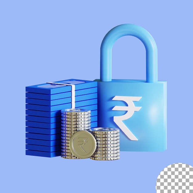 Icono de dinero seguro 3d