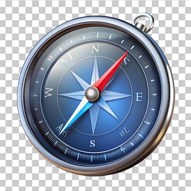 PSD el icono de la dirección de navegación de la brújula aislado en un fondo transparente