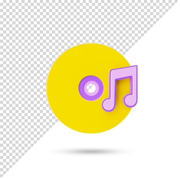 Icono de disco 3d en fondo transparente. símbolo 3d y signo. moderno y minimalista