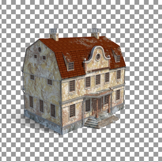 Icono de diseño de edificio PSD sobre fondo aislado y transparente