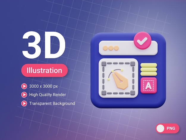 icono de diseño gráfico 3d