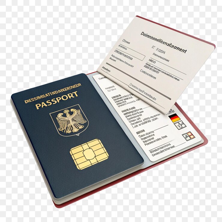 PSD icono del documento de identificación del pasaporte en 3d aislado sobre un fondo transparente
