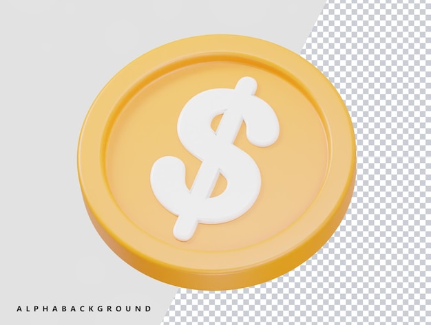 El ícono del dólar 3d hace que el elemento psd sea transparente