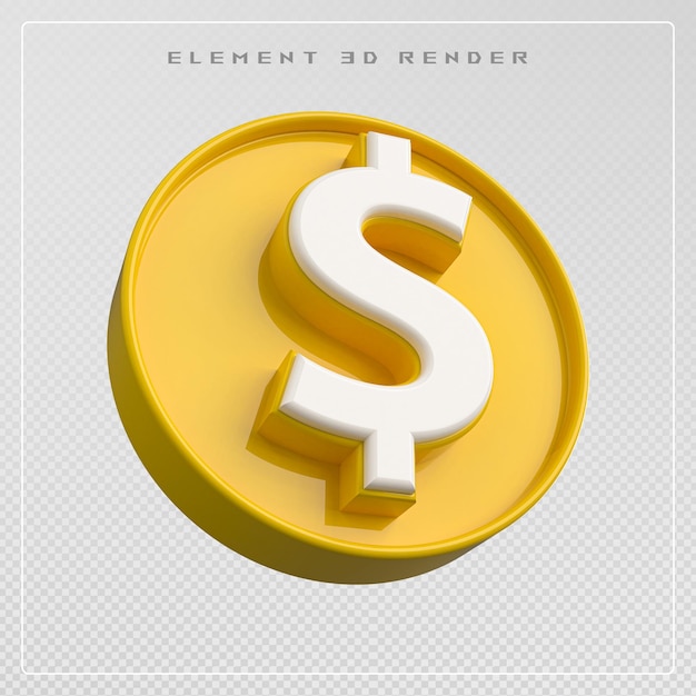 Icono de dólar en 3D