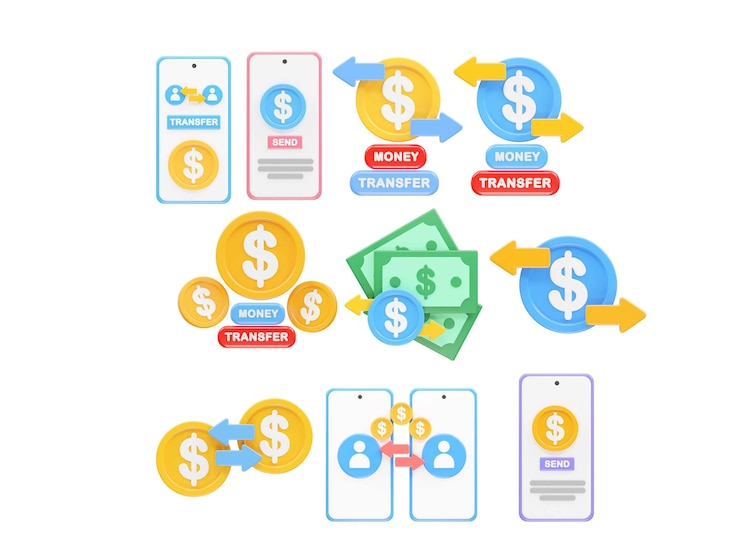 PSD el icono del dólar del préstamo bancario 3d representa la ilustración del icono del conjunto de vectores