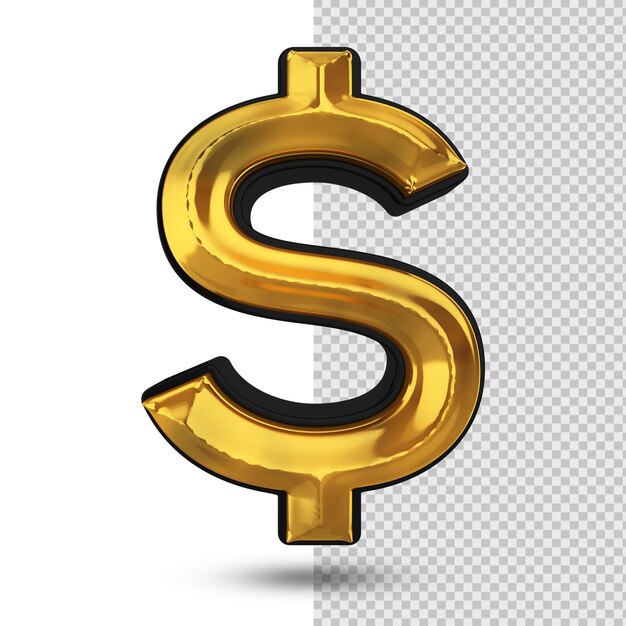 PSD icono de dólar renderizado 3d