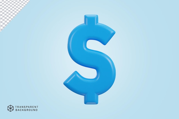 icono de dólar en el símbolo de la moneda ilustración vectorial de renderización 3D