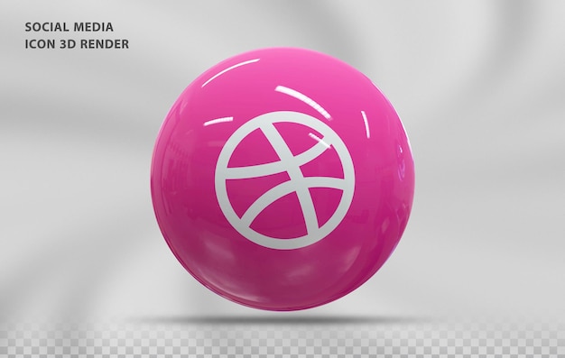 PSD icono de dribbble renderizado de lujo 3d