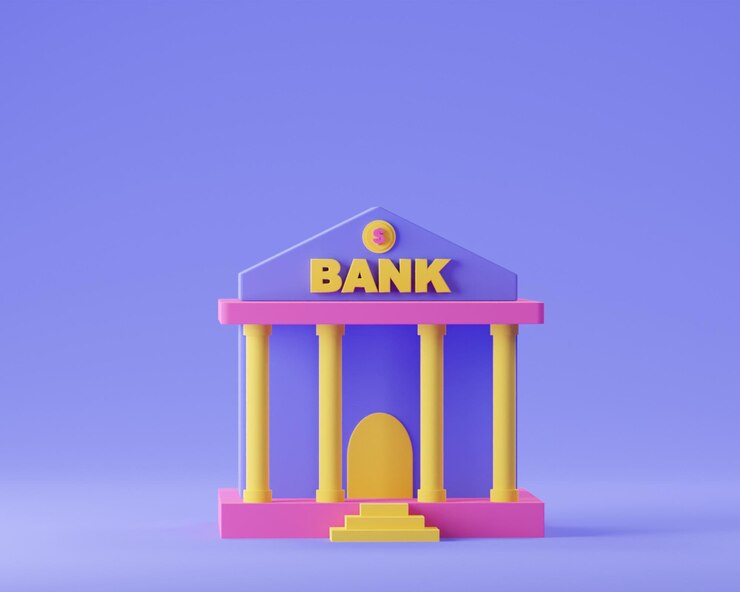 PSD icono de edificio de banco 3d render 3d transparente