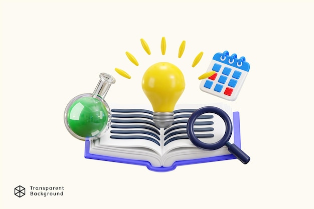 PSD icono de educación ilustración vectorial de renderización 3d