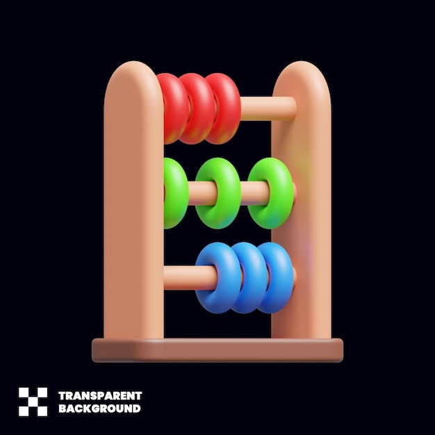 Icono de educación matemática abacus en 3d render