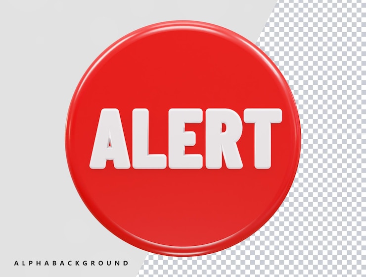 PSD icono de efecto de texto de alerta de estafa ilustración de vector de representación 3d