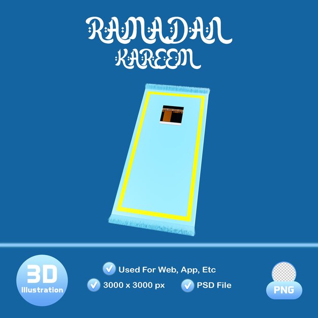 Icono de elemento 3d de ramadán islámico sajadah