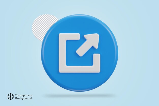 icono de emergencia del botón de salida ilustración de renderización 3D