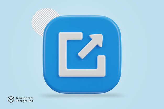 icono de emergencia del botón de salida ilustración de renderización 3D
