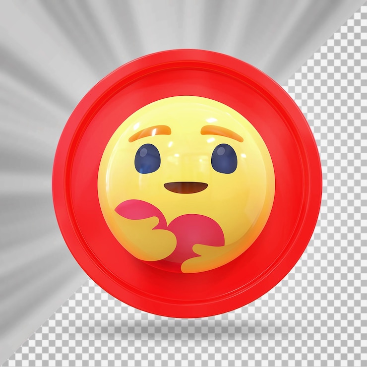 PSD icono de emoji de cuidado