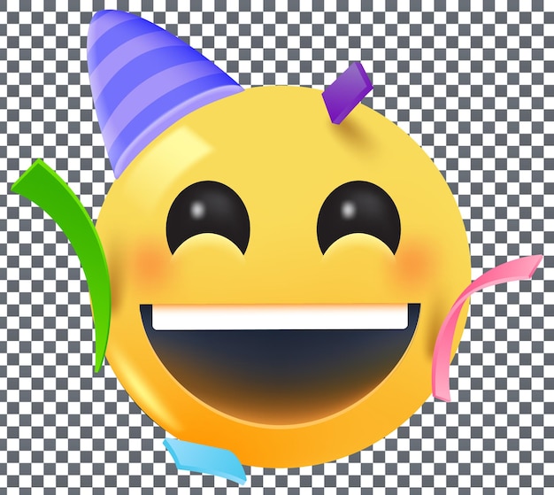 Icono de emoji psd 3d en un fondo aislado y transparente