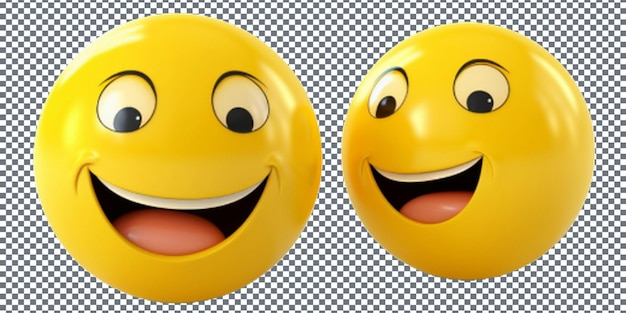 PSD el icono de emoji sonriente está aislado en un fondo transparente ilustración 3d