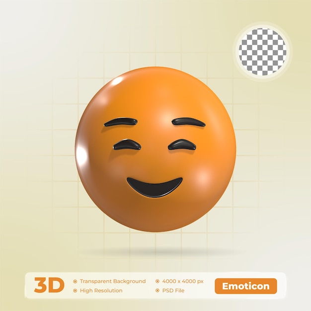 El icono del emoticono 3D de la cara sonriente