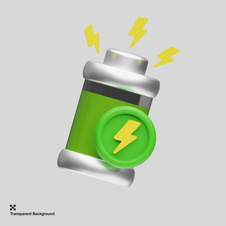 PSD icono de energía de batería 3d