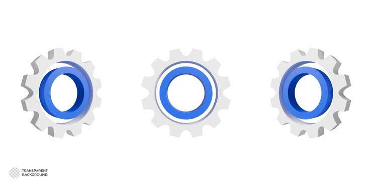 PSD icono de engranajes 3d