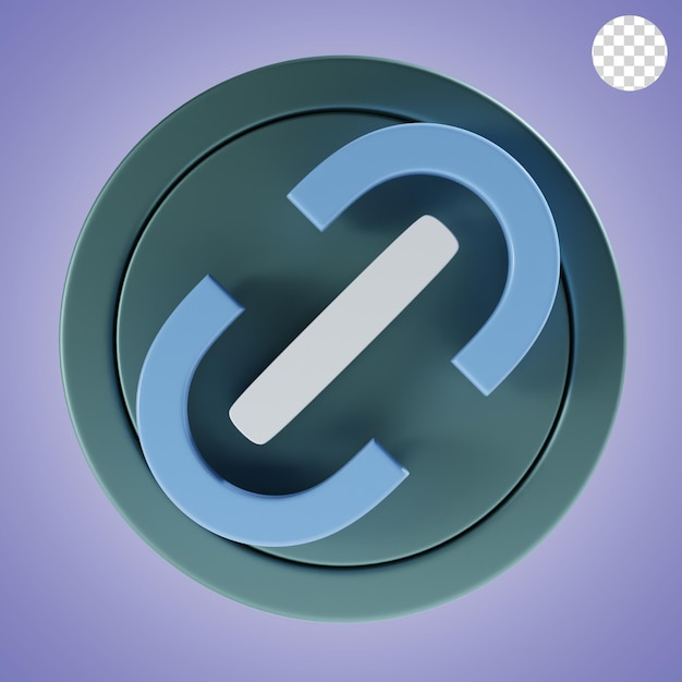 Icono de enlace 3D e ilustración