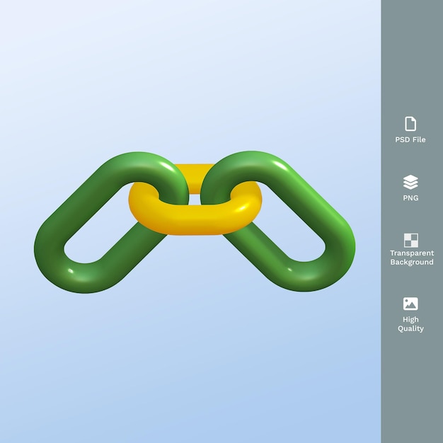 PSD icono de enlace de cadena render 3d