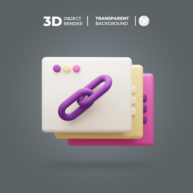 Icono de enlace de retroceso en 3D