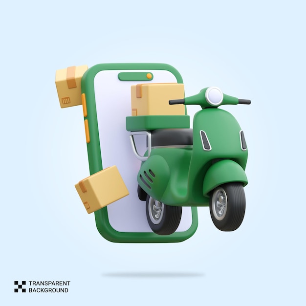 Icono de entrega en línea PSD 3D