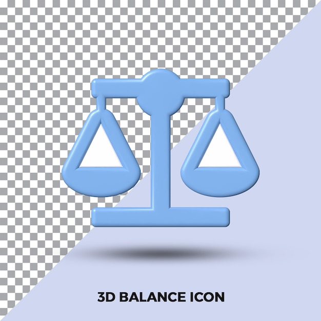 PSD icono de equilibrio de renderizado 3d aislado