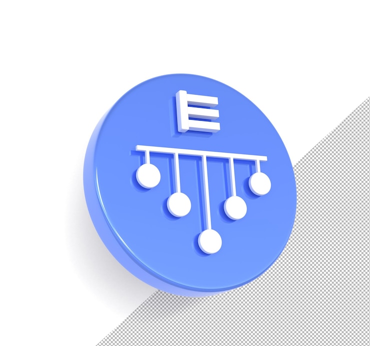 PSD ícono erp planificación de recursos empresariales productividad y mejora análisis de datos del sistema integración empresarial base de datos tecnología de almacenamiento concepto de servicios de computación en la nube ilustración 3d