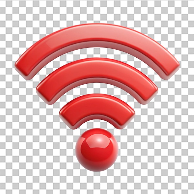 El icono de error de conexión Wi-Fi aislado en un fondo transparente